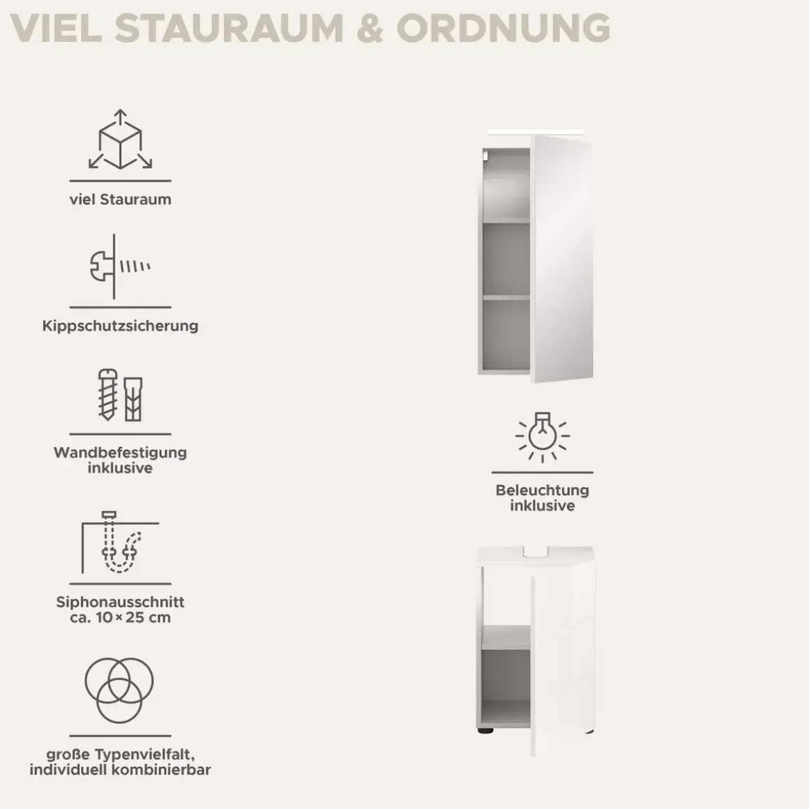 Badkombi.inkl. Beleuchtung