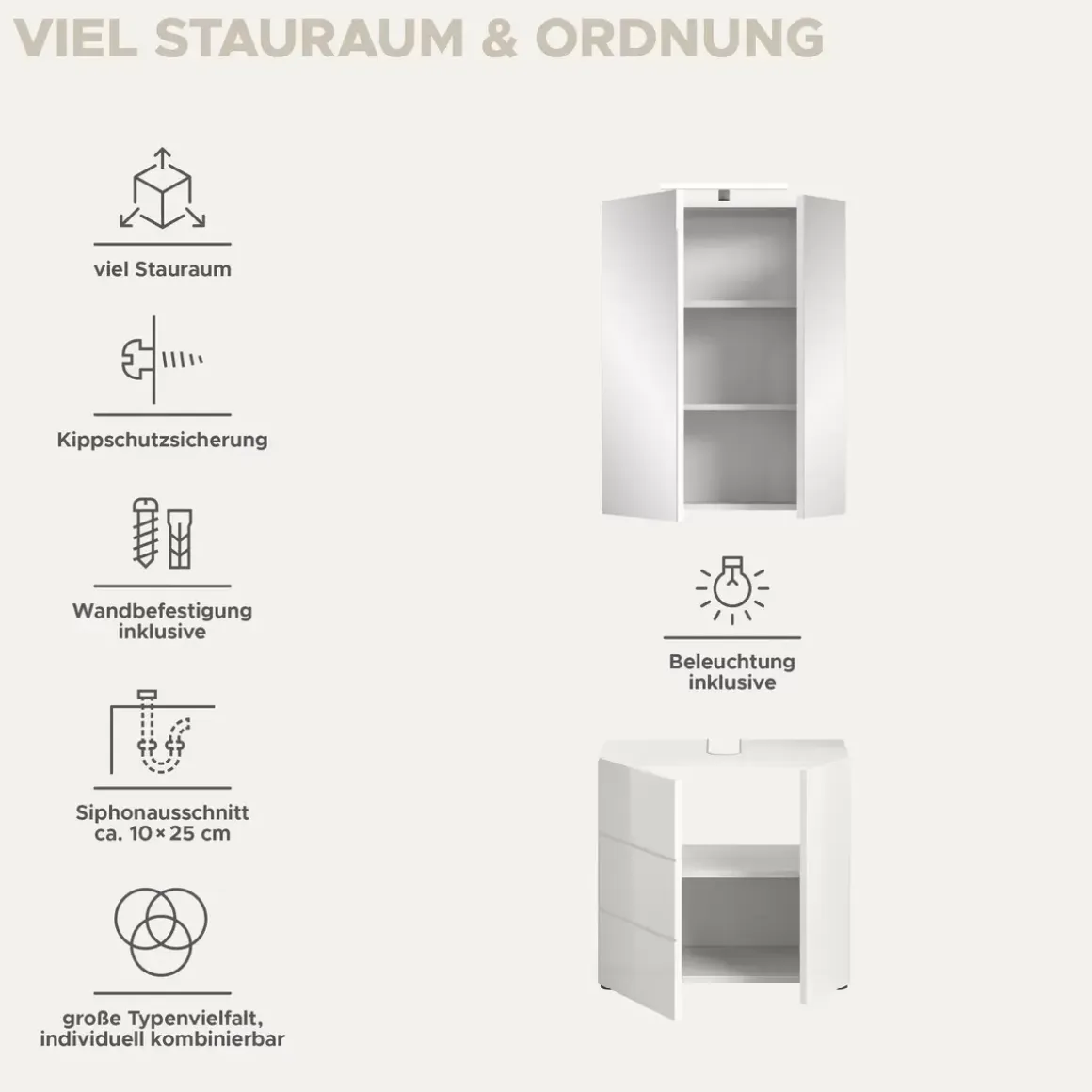 Badkombi.inkl. Beleuchtung