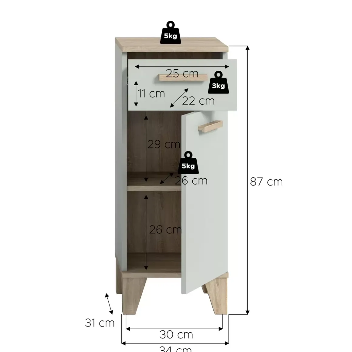 Badschrank halbhoch