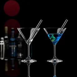 Cocktailschalen + Trinkhalme