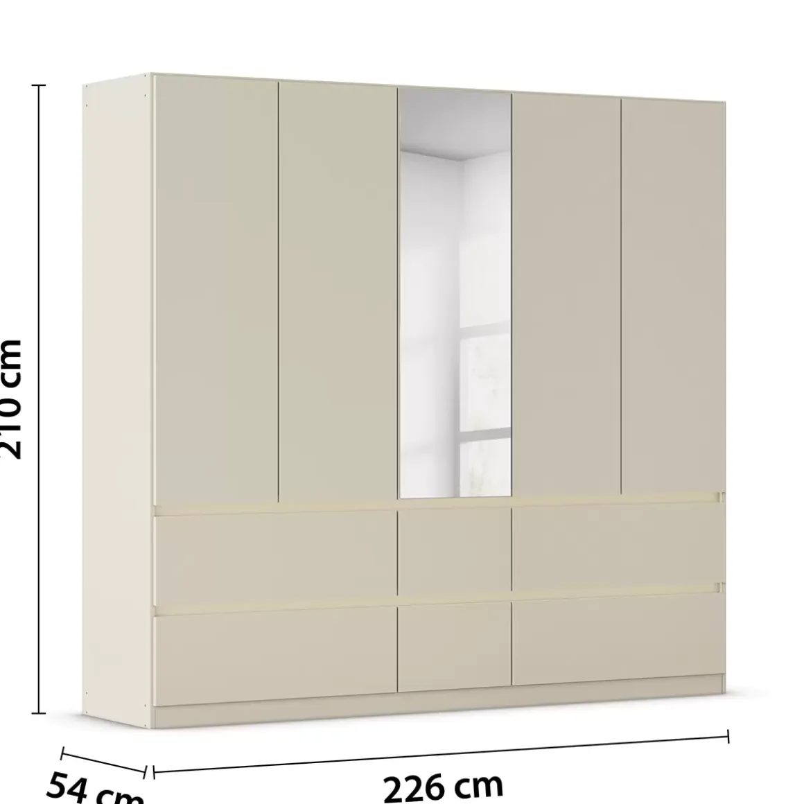 Drehtürenschrank 5trg.