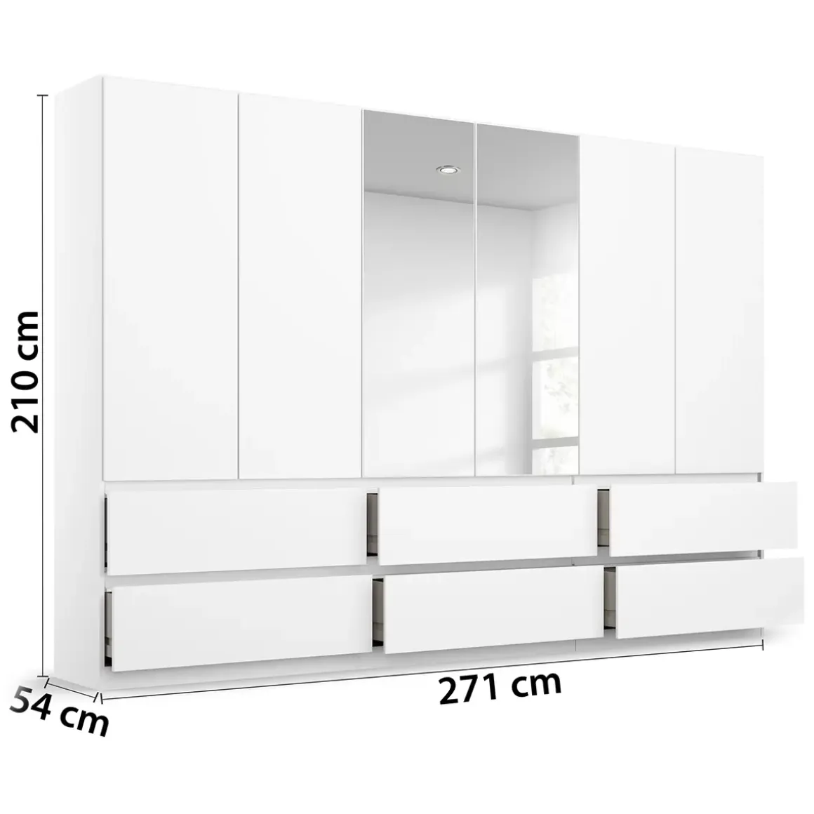 Drehtürenschrank 6-türig
