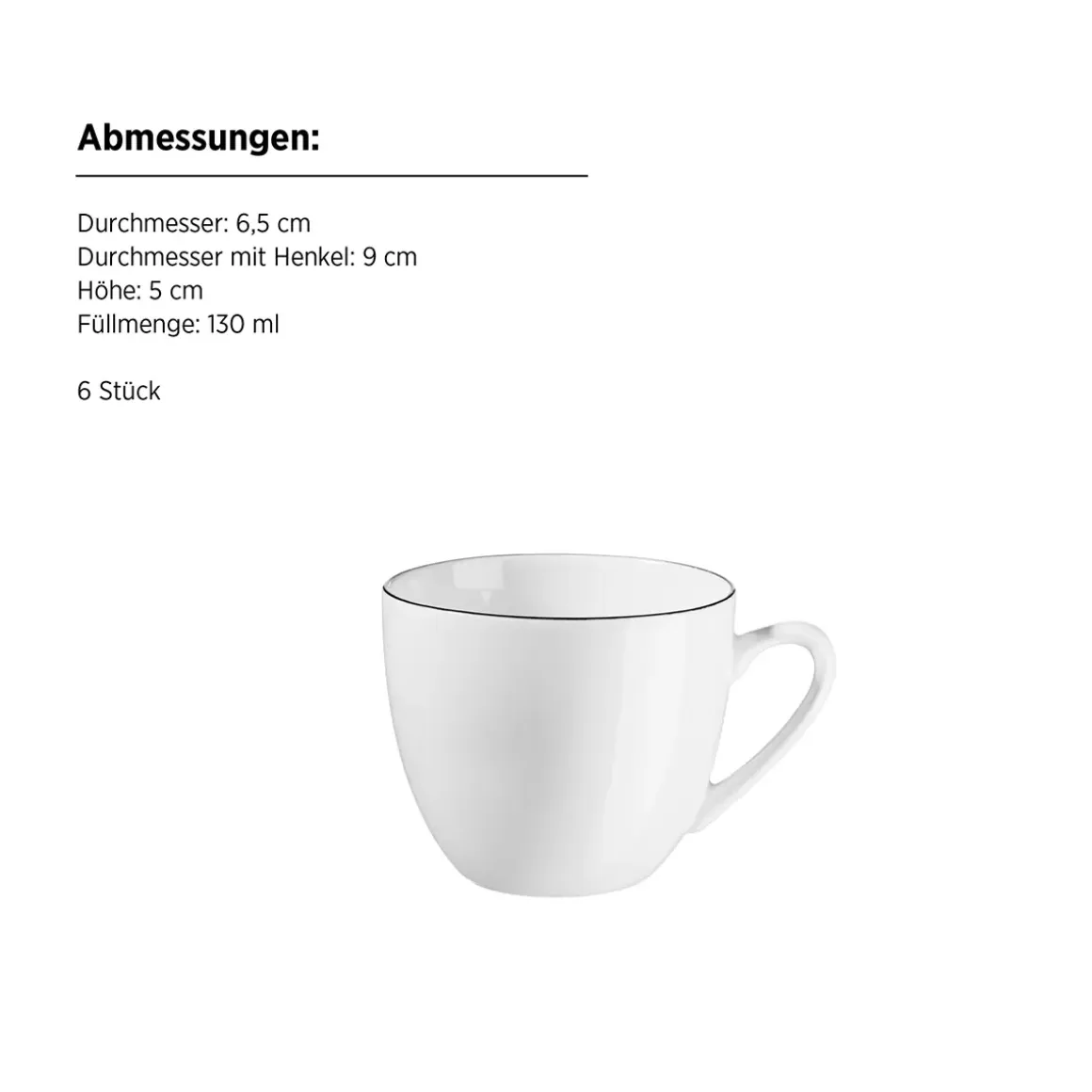 Espressotassen 6tlg. Felise