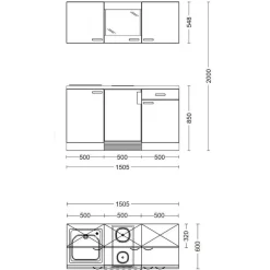Küchenzeile 150 cm