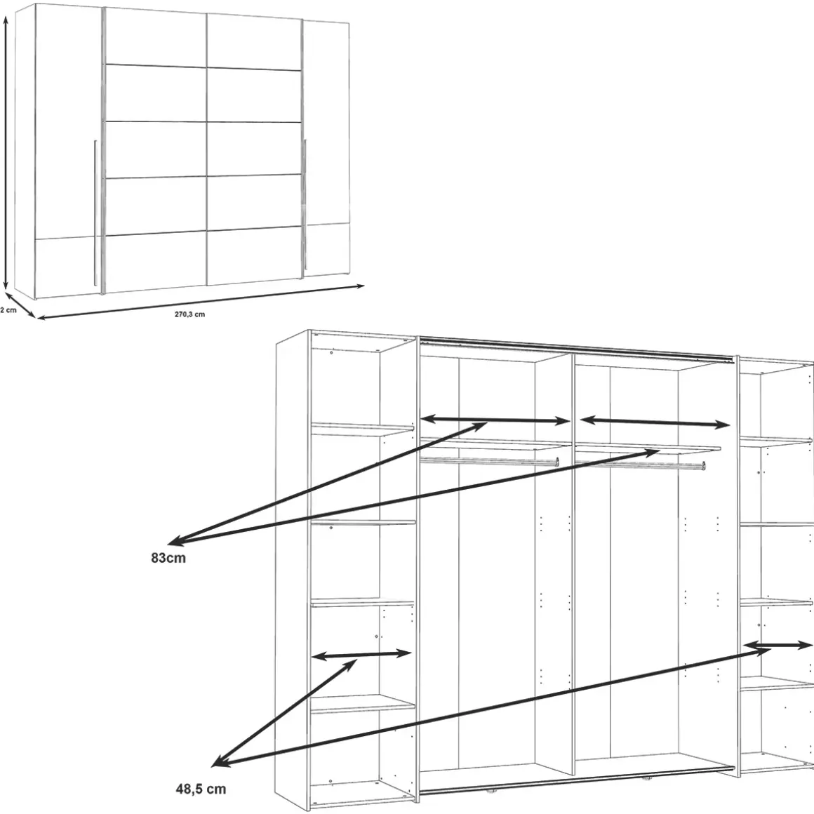 Kleiderschrank 4trg.