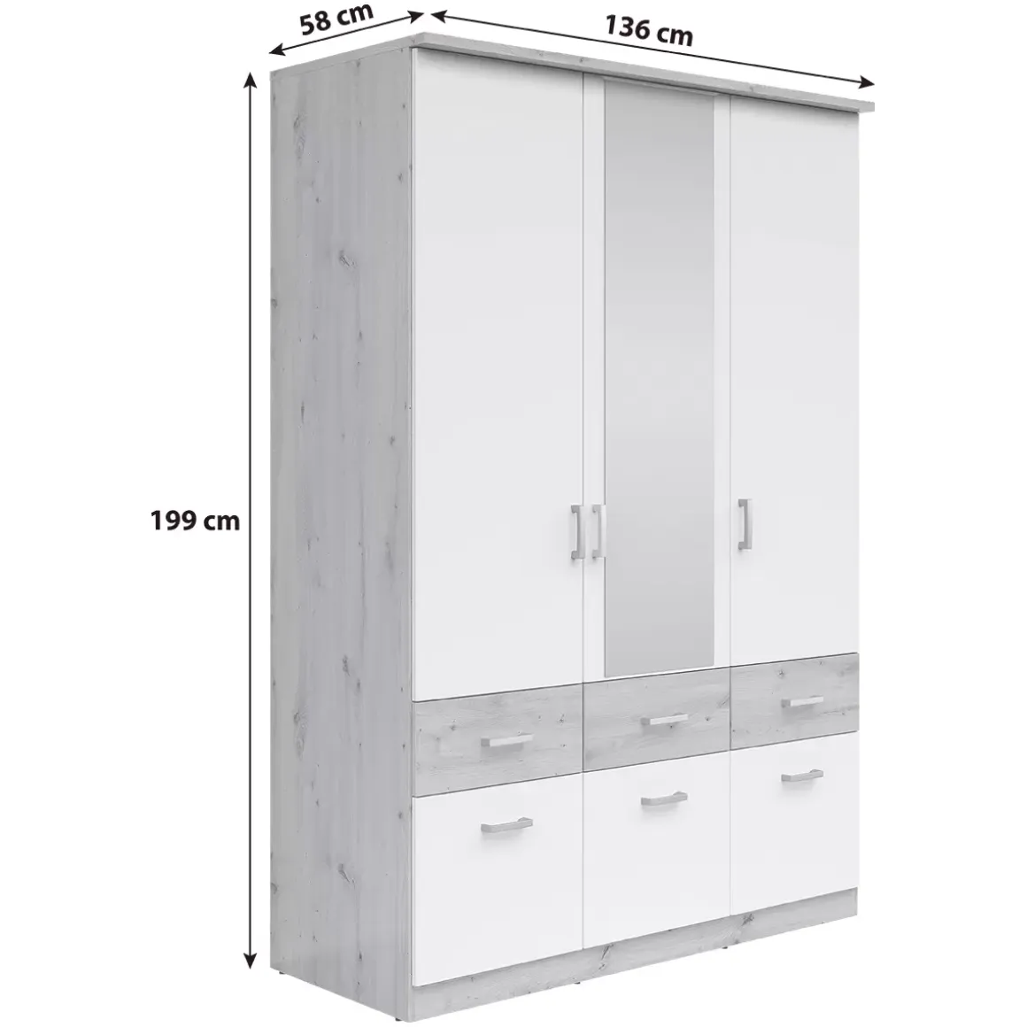 Kleiderschrank 3-trg.