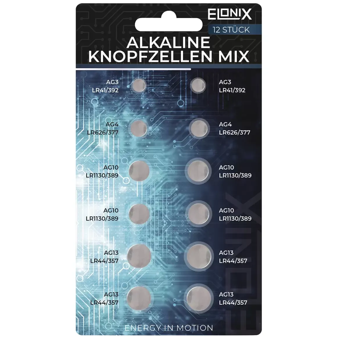 Knopfzellen-Mix 12-teilig