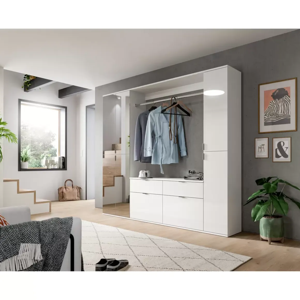 Kommode + Garderobenstange