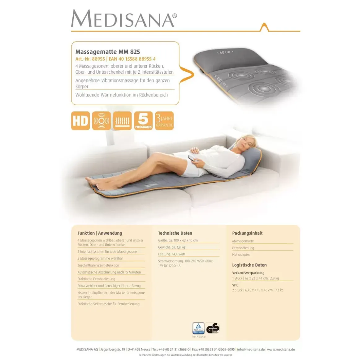 Massagematte MM825