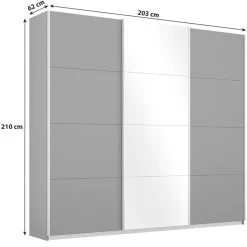 Schwebetürenschrank 3trg.