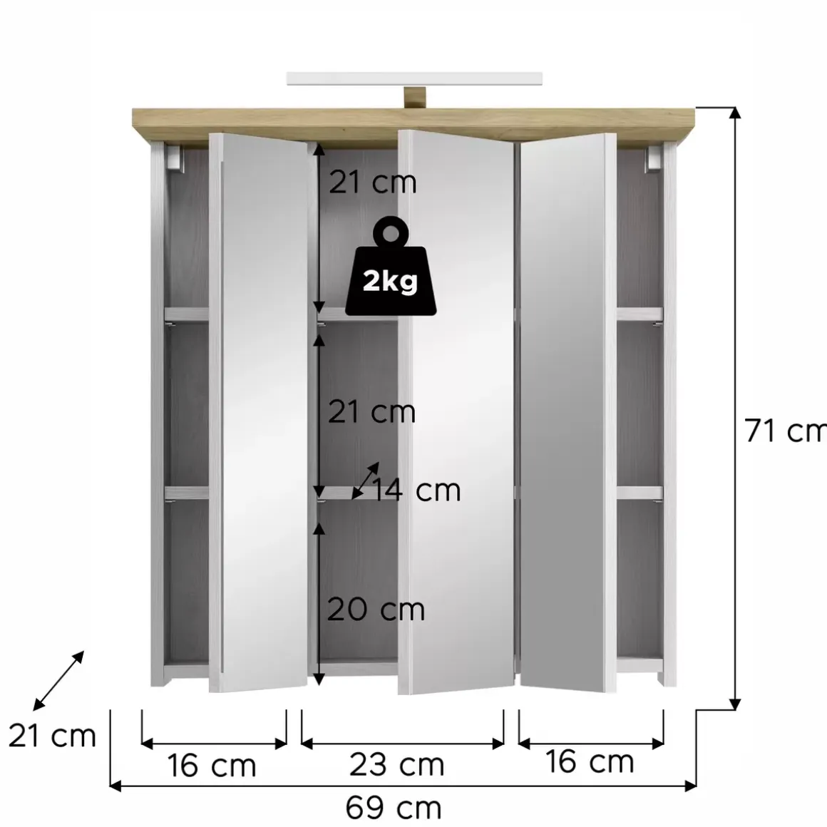 Spiegelschrank inkl. LED