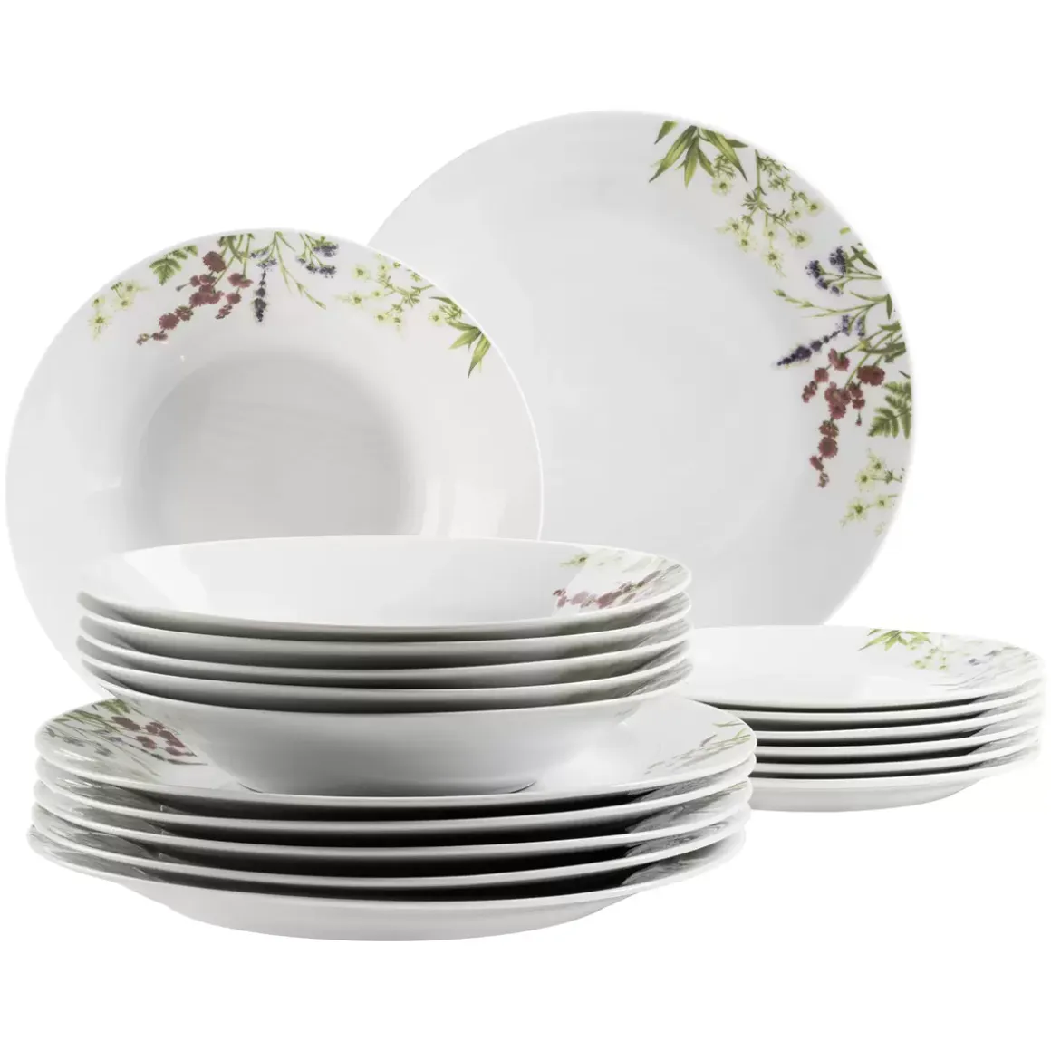 Tellerset 18tlg. Herbal Garden